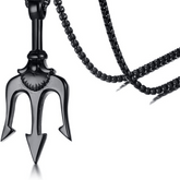 Black Trishul Mens Pendant