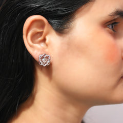 Silver Coated Heart and Circle Gem Tops