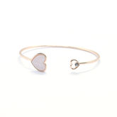 Beige Heart Harmony Cuff Bracelet