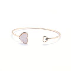 Beige Heart Harmony Cuff Bracelet