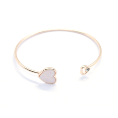 Beige Heart Harmony Cuff Bracelet