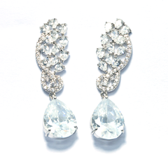 Crystal Branch Earrings with Dangling Gems