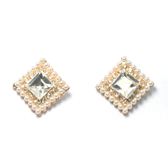 White Gemstone Tops with Pearls & Crystals