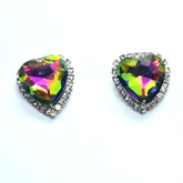 Heart-Shaped Multi-Colour Gem Ear Tops