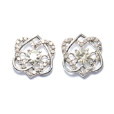 Silver Coated Heart and Circle Gem Tops