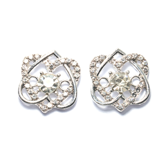 Silver Coated Heart and Circle Gem Tops
