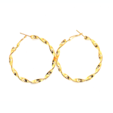 Golden Sparkle Hoop Earrings with Modern Design
