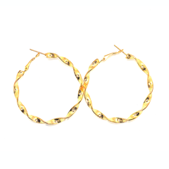 Golden Sparkle Hoop Earrings with Modern Design