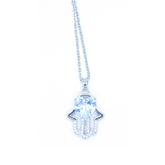 Hamsa Pendant with White Heart Gem