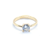 Gold-Plated Ring with Prong-Set Gemstone
