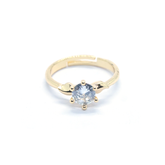 Ring with Dented Leaf Design Gold-Plated