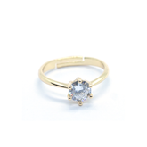 Gold-Plated Ring with Prong-Set Gemstone