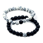 Lava Stone Black and White Shade Bracelet