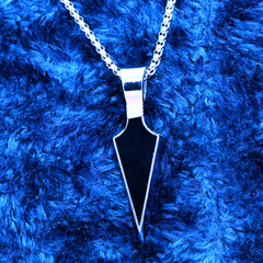 Triangle Pendant for Men in Black Colour with Silver Chain