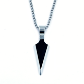 Triangle Pendant for Men in Black Colour with Silver Chain