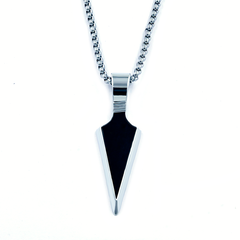 Triangle Pendant for Men in Black Colour with Silver Chain