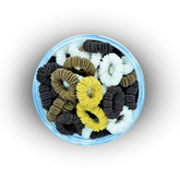 Hair Bands in Brown & Cream Colour - 100 Bands Box