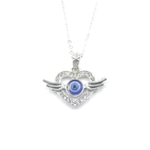 Heart Wings Evil Eye Pendant