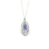 Silver Dark Blue Evil Eye Pendant