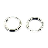Unisex Round Silver Earrings for Men and Women Both