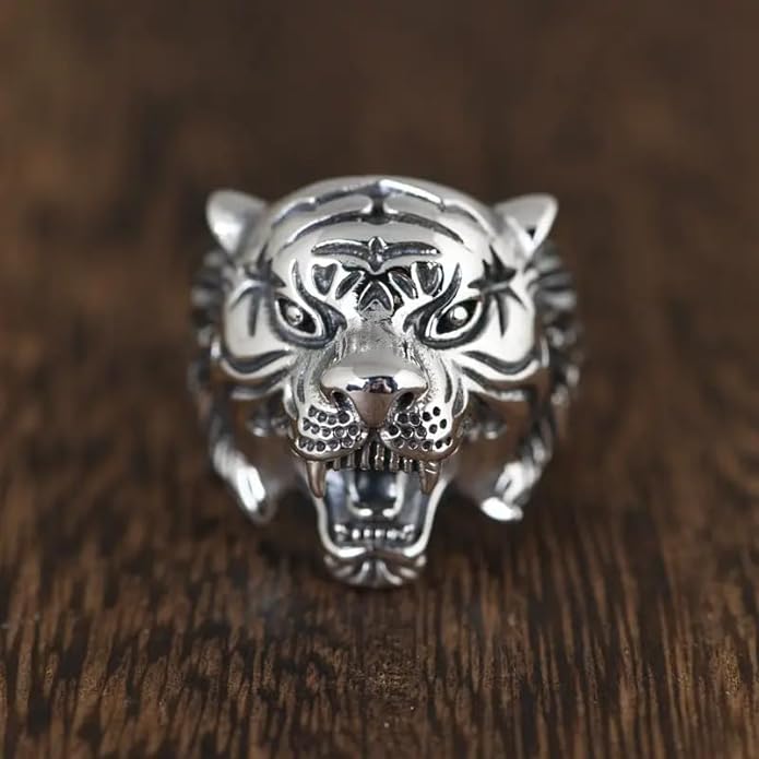 Men's Vintage Tiger Ring - Roaring Style