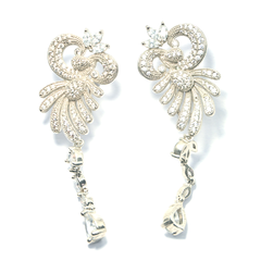 Crystal Peacock & Crown Inspired Earrings
