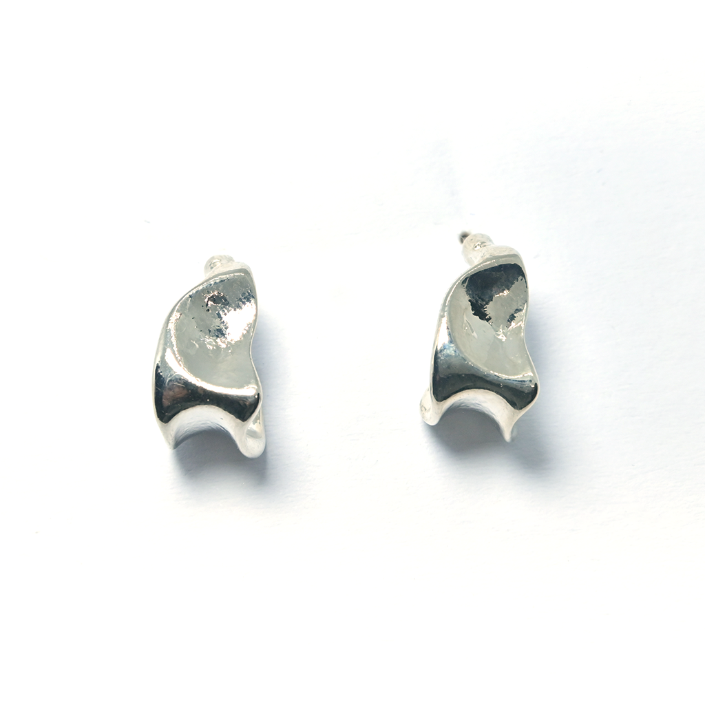 Silver-Coated Modern Art Earrings