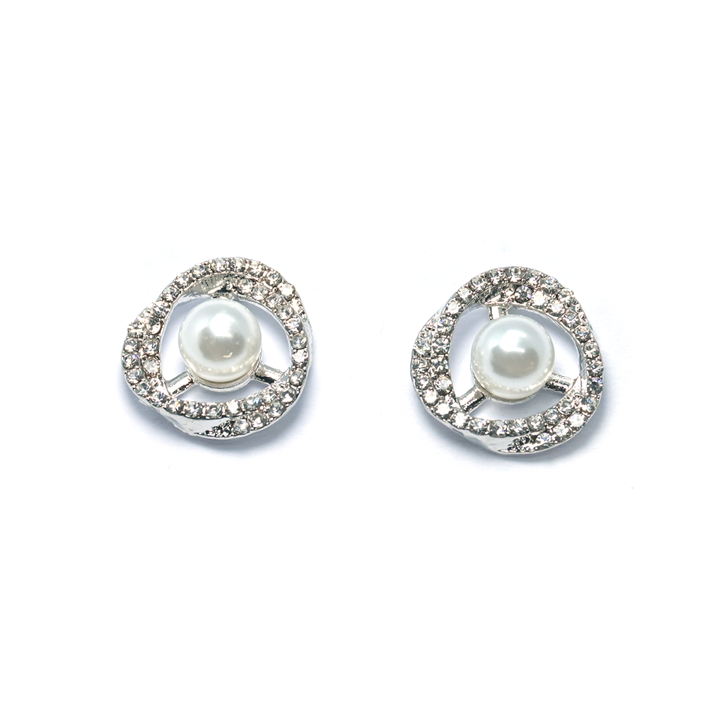 Interlocking Circles with Pearl Earrings