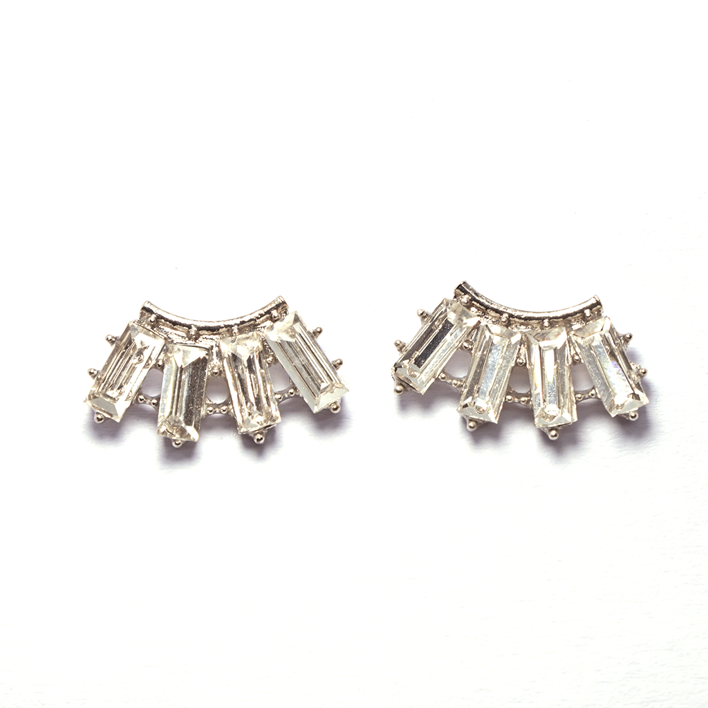 Modern Skirt-Style Earrings with Gems
