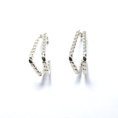 Silver-Plated Dual Rectangle Earrings