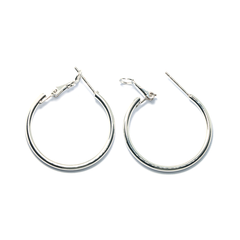Classic Small Silver Hoop Round Earrings