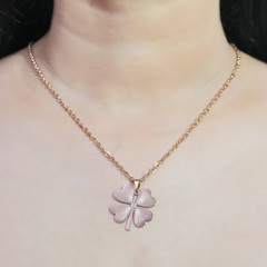 Lovely Flower of Hearts Golden Necklace