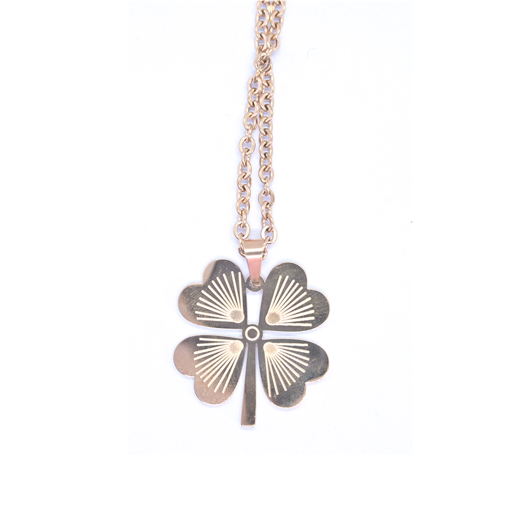 Lovely Flower of Hearts Golden Necklace