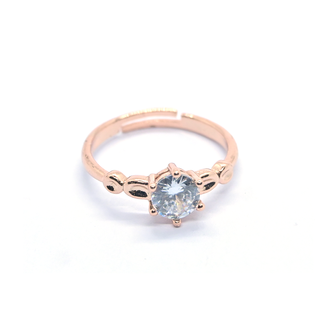 Double-Oval Gemstone Rose Gold Ring