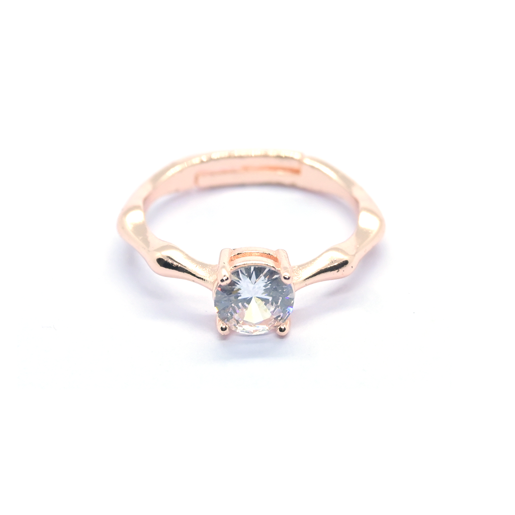 Round Gemstone Rose Gold Ring