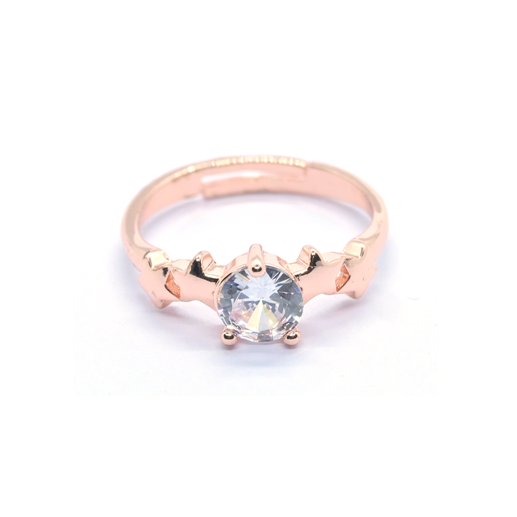 Star Design Ring Rose Gold Plated