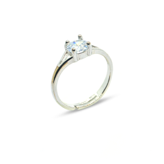 Gleaming V-Shaped Imitation Silver Ring