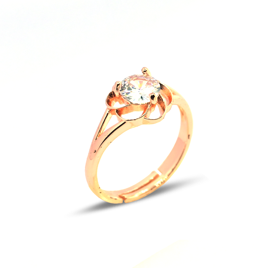 Rose Gold Flower-Shaped Accents Ring