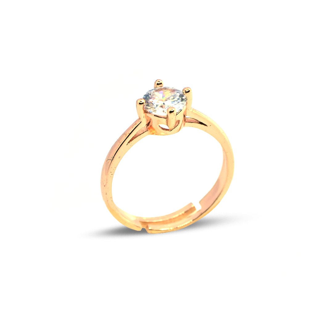 V-Shaped Gemstone Rose Gold Ring