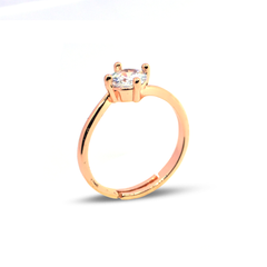 Rose Gold Round Gemstone Ring