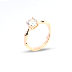 Round Gemstone Rose Gold Ring
