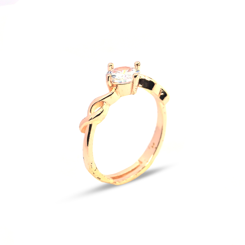 Moulded Shapes Rose Gold Ring Plated
