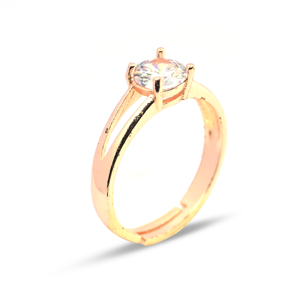 V-shaped Design Rose Gold Ring