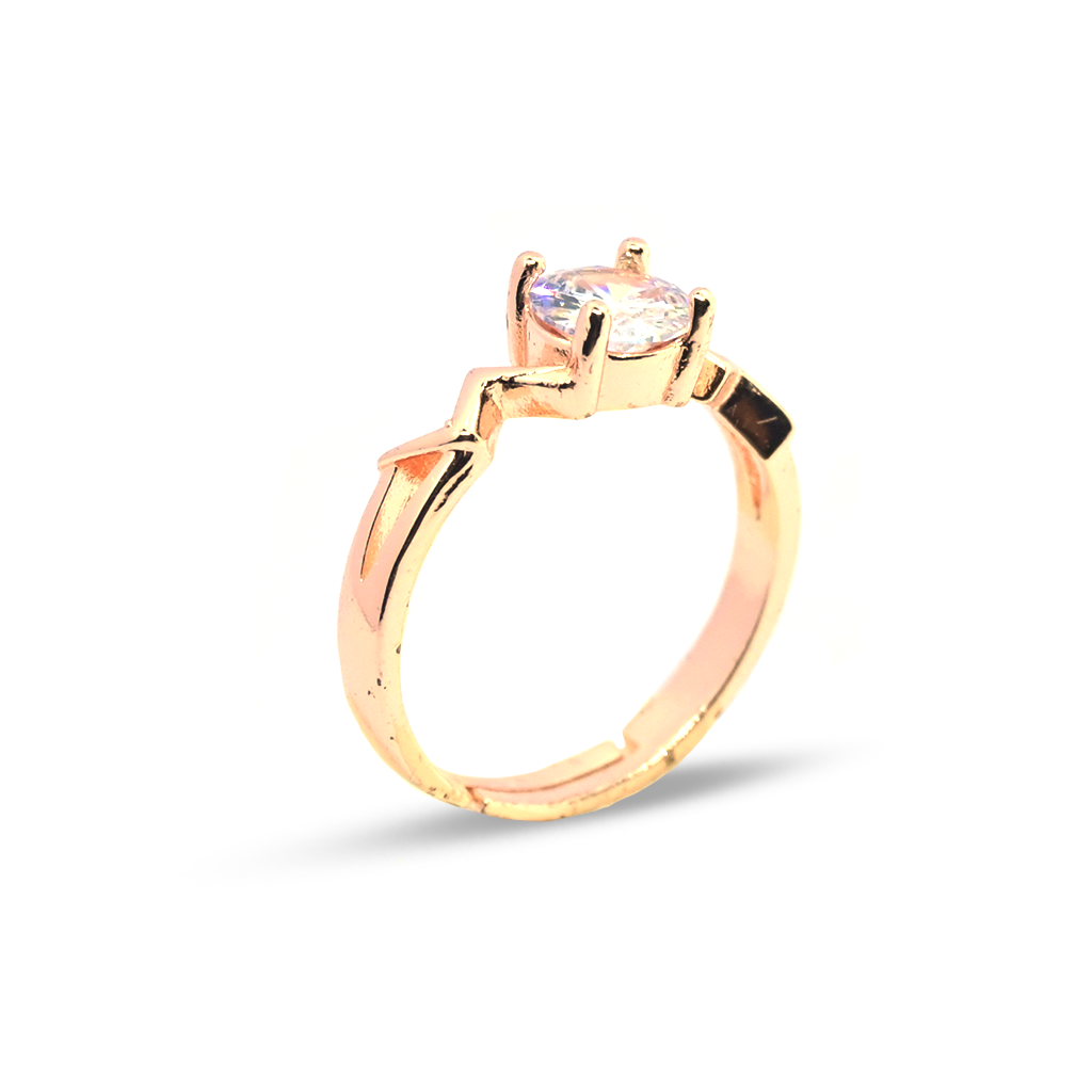 Line Accents Rose Gold Ring