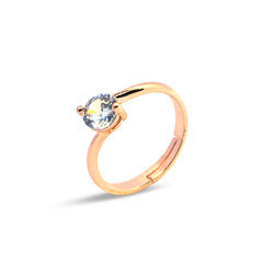 Circular Gemstone Rose Gold Ring