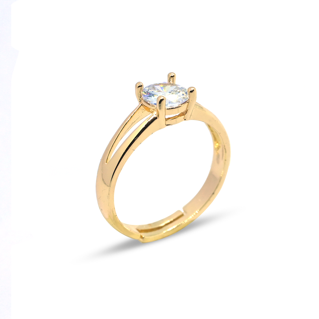 Ring with Gold-Plated Unfilled V Shapes