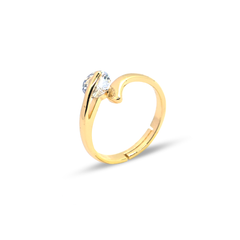 Unique Gold-Plated Ring with Bending Band