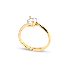 Ring with Gold-Plated Round Gemstone