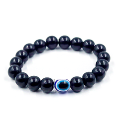 Evil Eye Black Lava Stone Bracelet