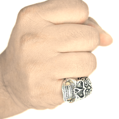 Men's Silver Plated Tough Skull Ring